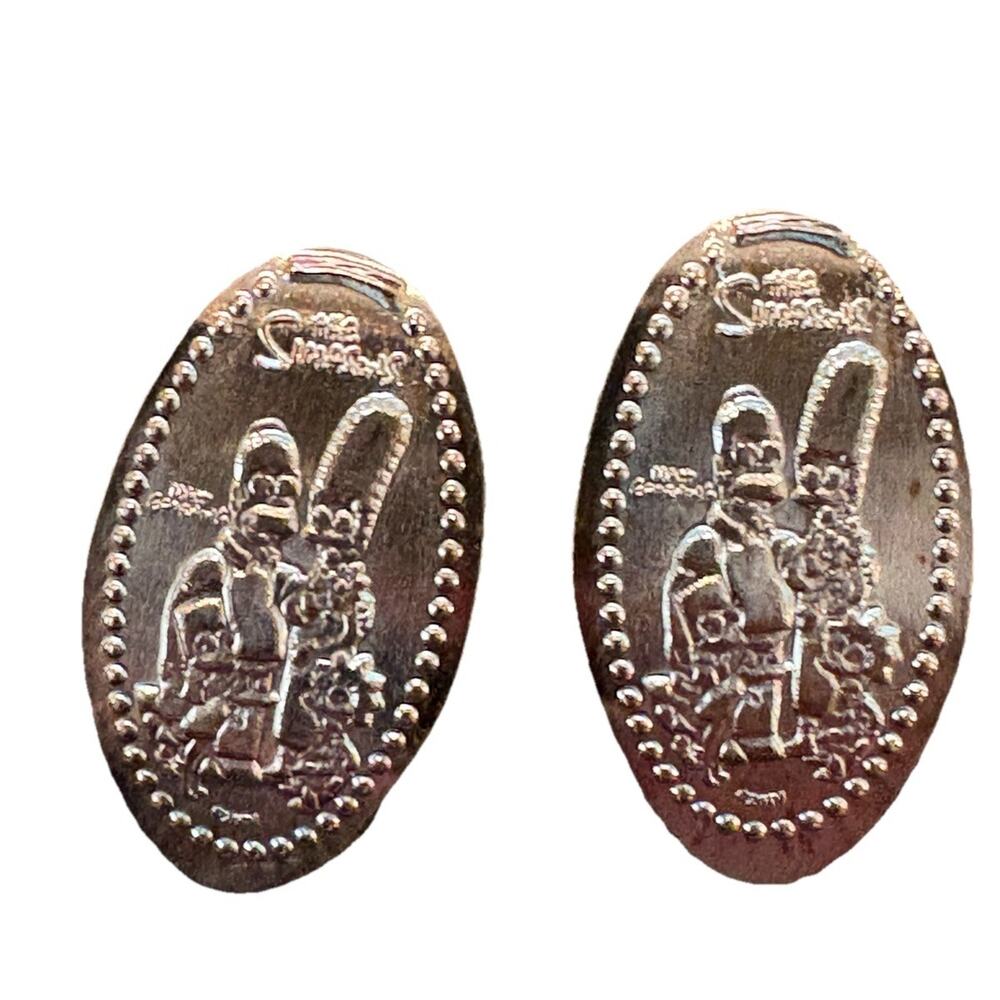 The Simpsons Homer Bart Pressed Pennies Universal Studios Elongated Penny